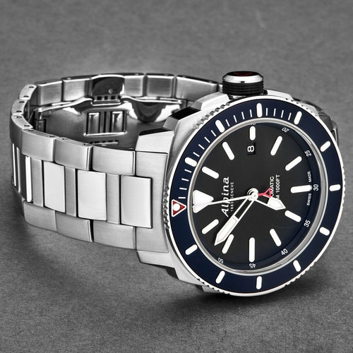 Alpina Men's 'Seastrong' Diver Black Dial Stainless