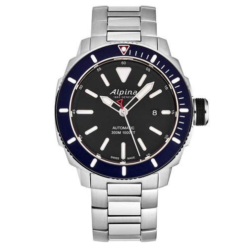 Alpina Men's 'Seastrong' Diver Black Dial Stainless